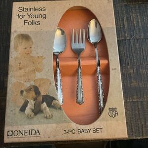 Vintage Oneida Stainless Baby 3 pc Cutlery Set